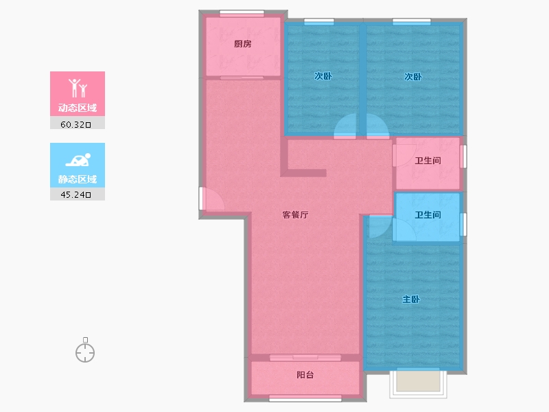 陕西省-榆林市-常乐紫庭-94.69-户型库-动静分区