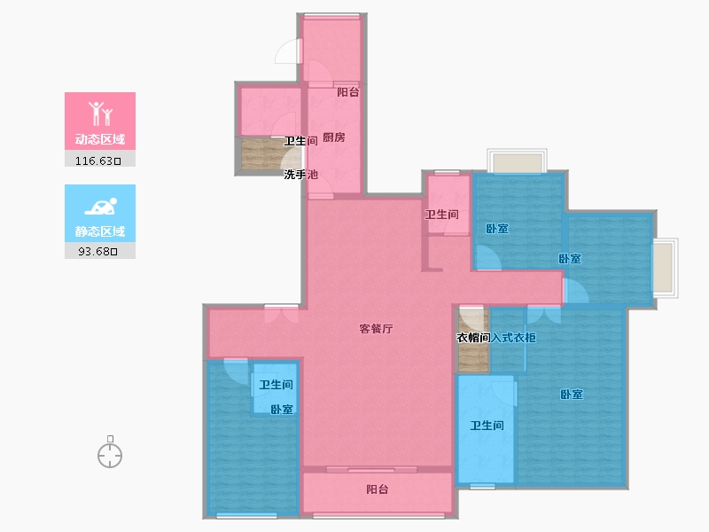 江苏省-无锡市-蠡湖瑞仕花园-198.00-户型库-动静分区