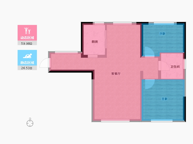 陕西省-榆林市-塞上名苑-78.00-户型库-动静分区