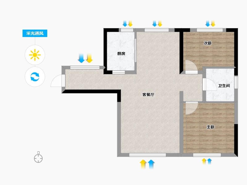 陕西省-榆林市-塞上名苑-78.00-户型库-采光通风