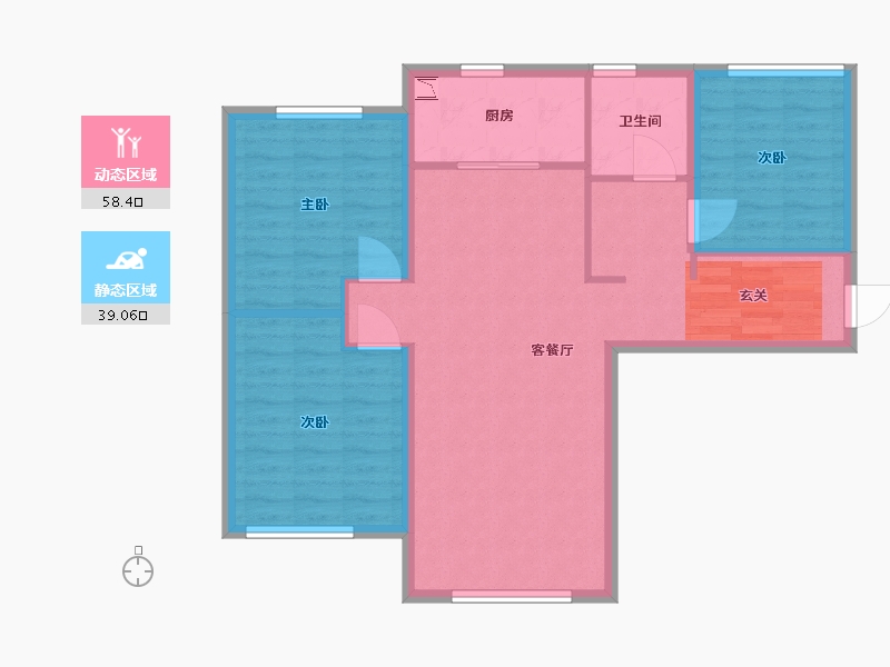 黑龙江省-哈尔滨市-华南城·紫荆名都-88.00-户型库-动静分区