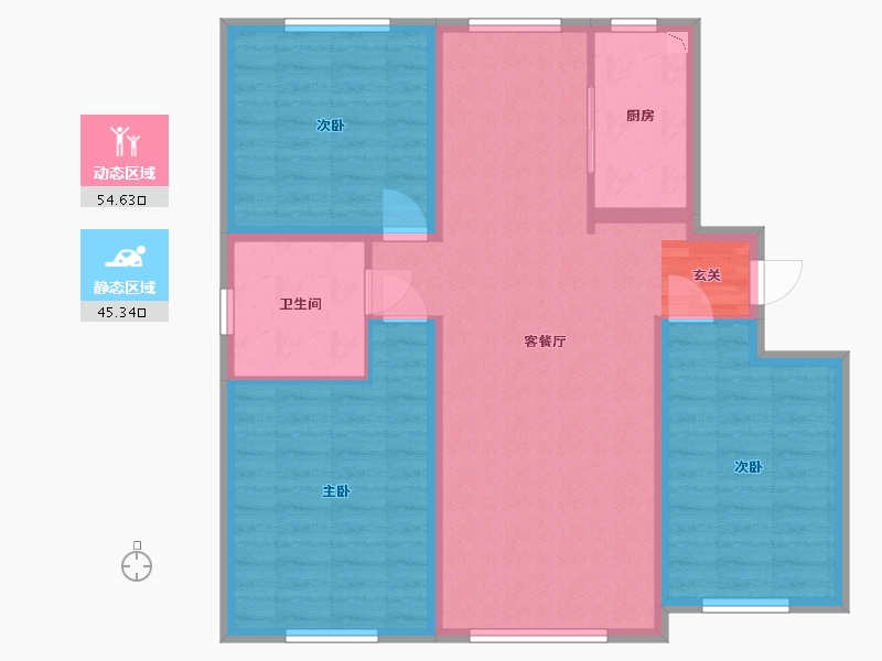 黑龙江省-哈尔滨市-华南城·紫荆名都-89.78-户型库-动静分区