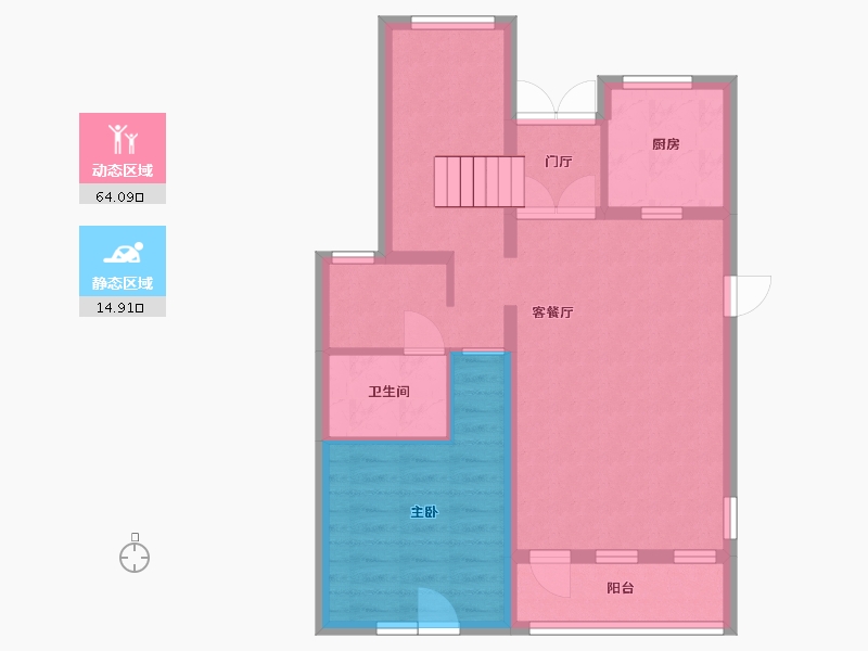 黑龙江省-哈尔滨市-融创御湖宸院-70.51-户型库-动静分区