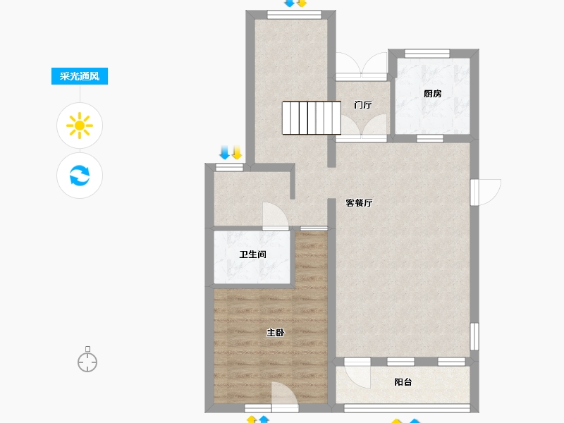 黑龙江省-哈尔滨市-融创御湖宸院-70.51-户型库-采光通风