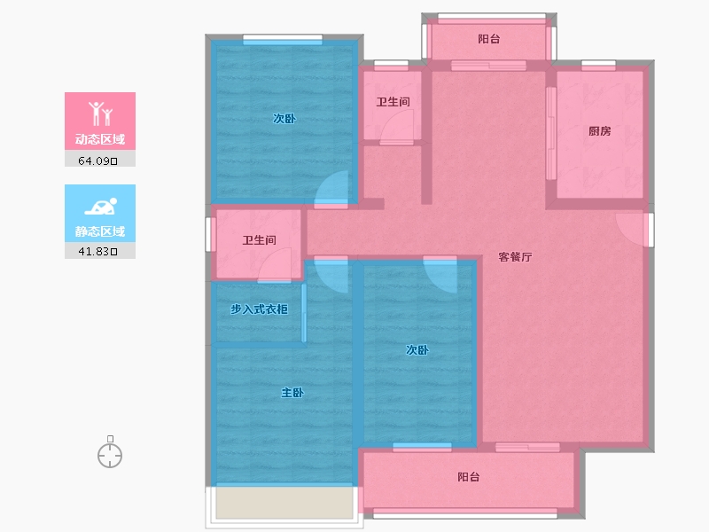 陕西省-榆林市-钰城-93.44-户型库-动静分区