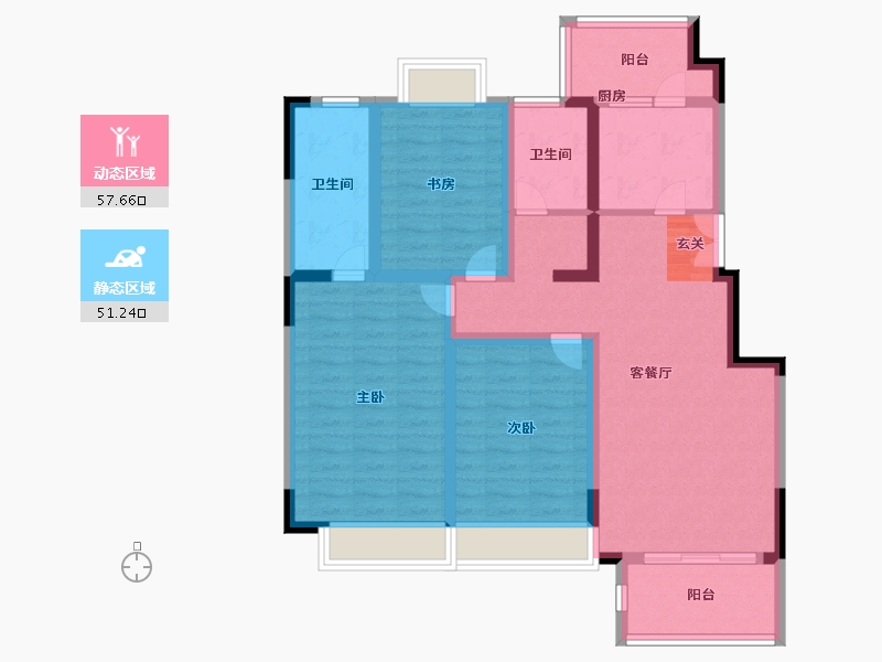 江苏省-南京市-通宇林景紫园-95.99-户型库-动静分区