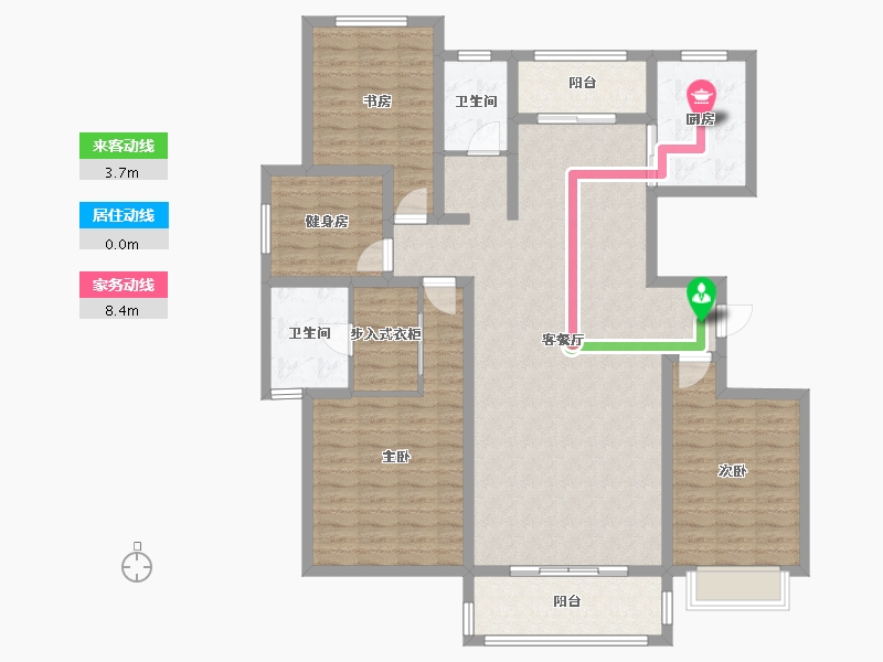 陕西省-榆林市-塞纳公馆-132.93-户型库-动静线