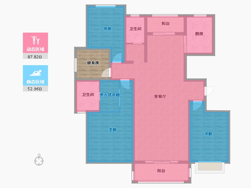 陕西省-榆林市-塞纳公馆-132.93-户型库-动静分区