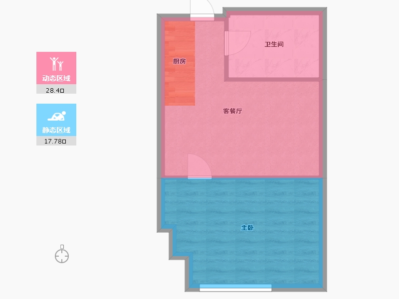 黑龙江省-哈尔滨市-坤腾·理想城-42.00-户型库-动静分区