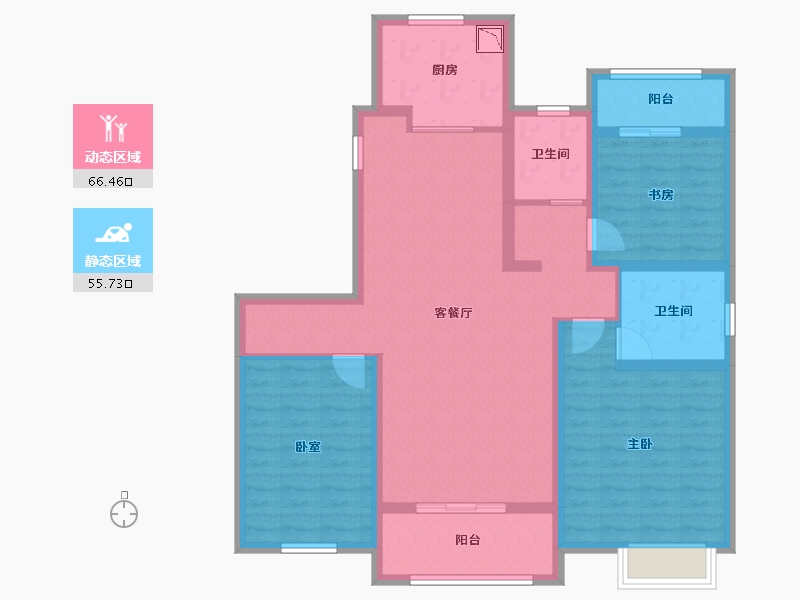 江苏省-无锡市-红豆人民路九号-108.59-户型库-动静分区