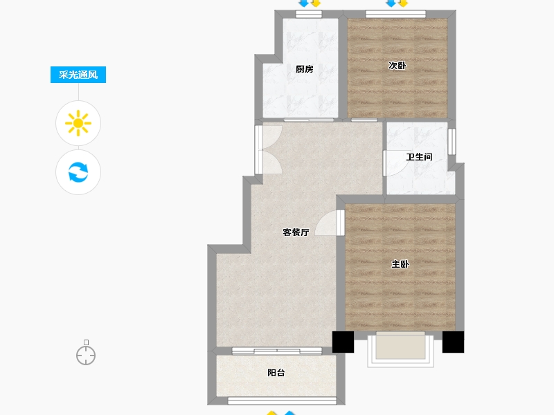 黑龙江省-哈尔滨市-金地名悦-62.03-户型库-采光通风