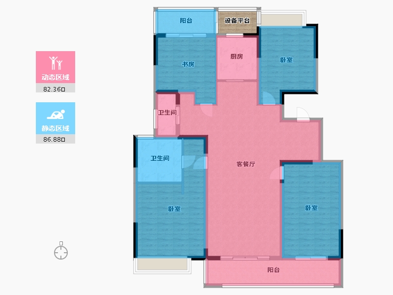 江苏省-无锡市-路劲梅都府-157.06-户型库-动静分区