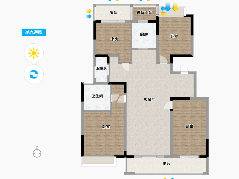 江苏省-无锡市-路劲梅都府-157.06-户型库-采光通风