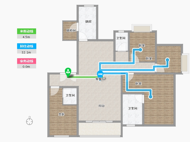 江苏省-无锡市-蠡湖瑞仕花园-198.72-户型库-动静线