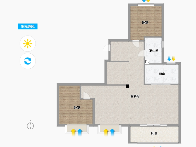 江苏省-无锡市-融创敔山桃源-111.97-户型库-采光通风