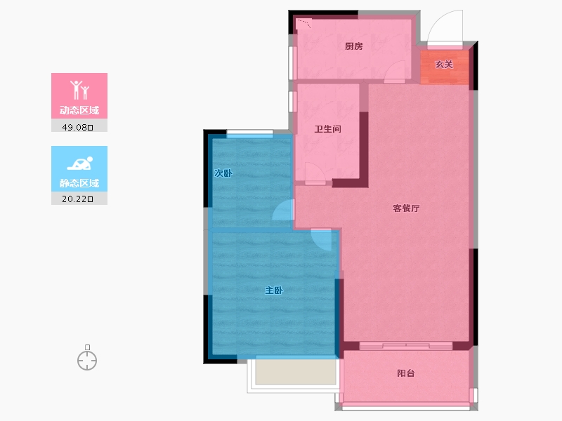 江苏省-南京市-宁滁恒大文化旅游城-61.99-户型库-动静分区