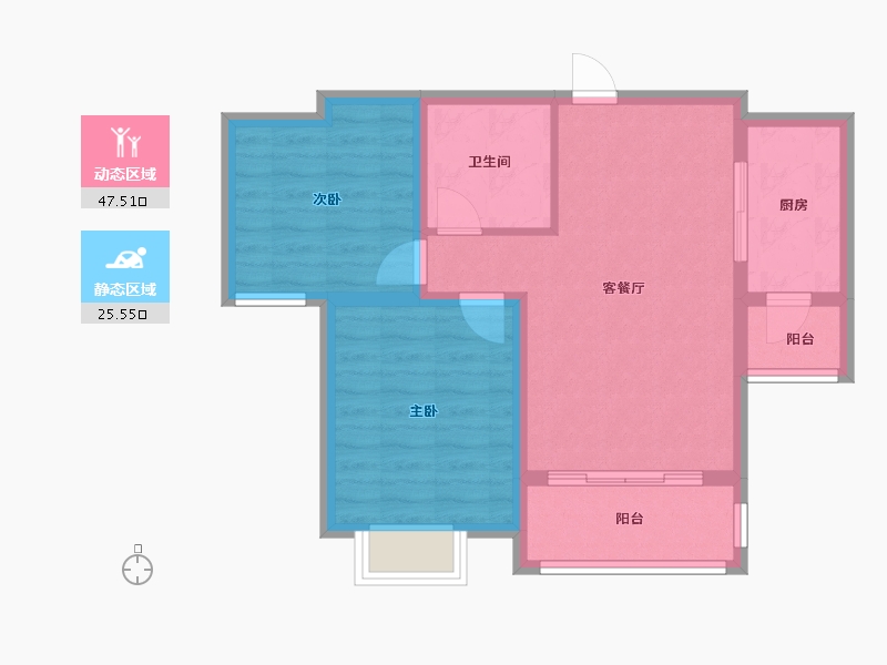 陕西省-榆林市-塞纳公馆-65.04-户型库-动静分区