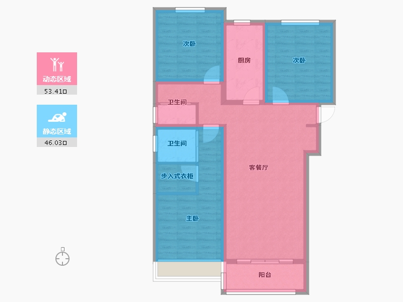 陕西省-榆林市-钰城-88.19-户型库-动静分区