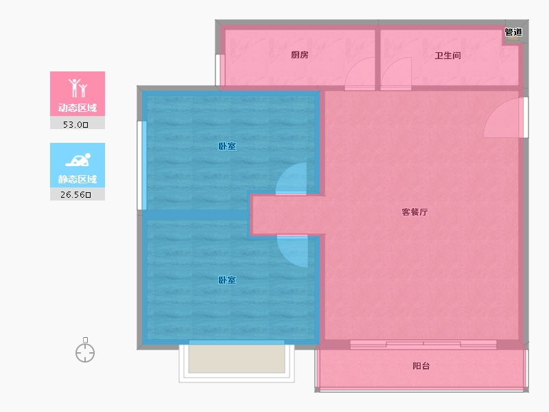 陕西省-渭南市-都市星座-72.25-户型库-动静分区