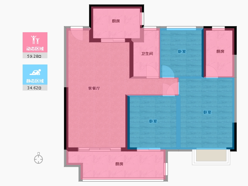 江苏省-无锡市-宝龙TOD未来新城-84.01-户型库-动静分区