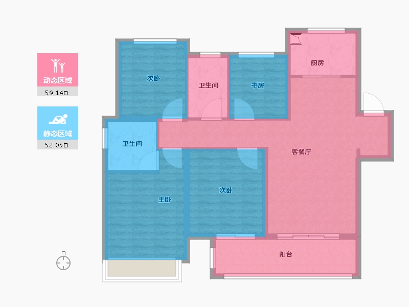 江苏省-徐州市-融创枫丹公馆-100.00-户型库-动静分区