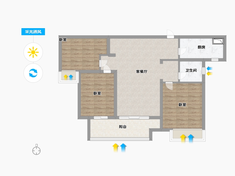 安徽省-宿州市-绿地运河小镇-78.99-户型库-采光通风