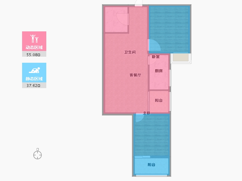 甘肃省-兰州市-华富瑞士名居-83.96-户型库-动静分区