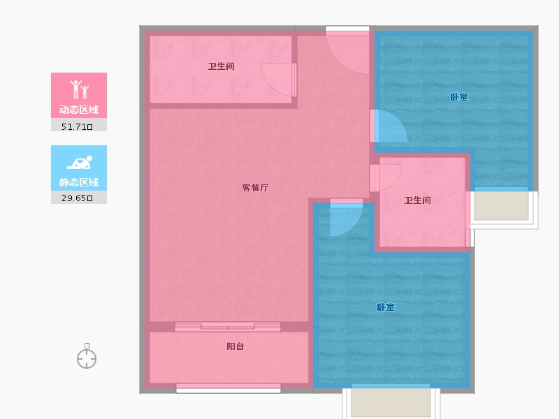 甘肃省-兰州市-美达花苑-72.78-户型库-动静分区