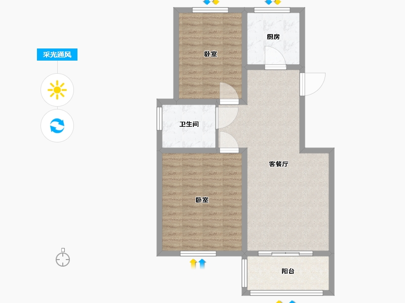 江苏省-无锡市-奥体紫兰园-80.00-户型库-采光通风