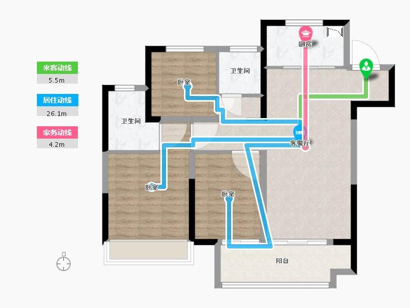 安徽省-宿州市-绿地运河小镇-88.00-户型库-动静线