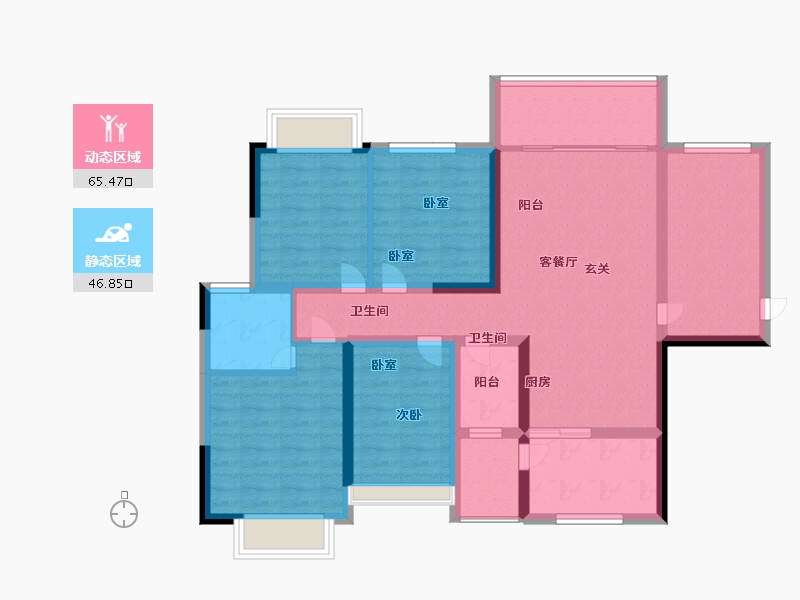 广西壮族自治区-玉林市-裕达壹号城-99.04-户型库-动静分区