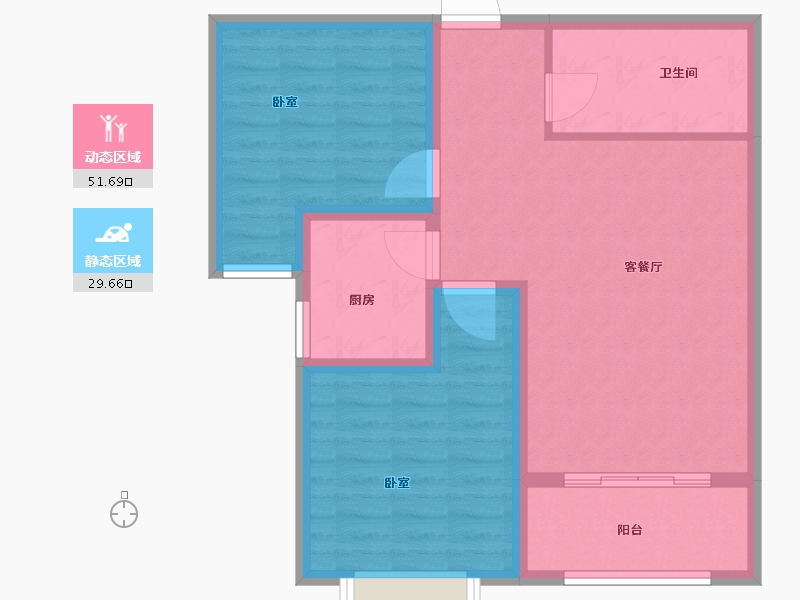 甘肃省-兰州市-美达花苑-72.78-户型库-动静分区