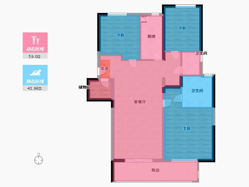 江苏省-南京市-璟悦名邸-91.99-户型库-动静分区