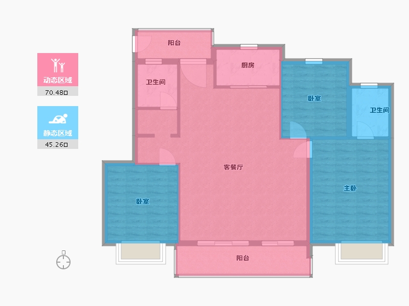 江苏省-无锡市-中梁壹号院-106.00-户型库-动静分区