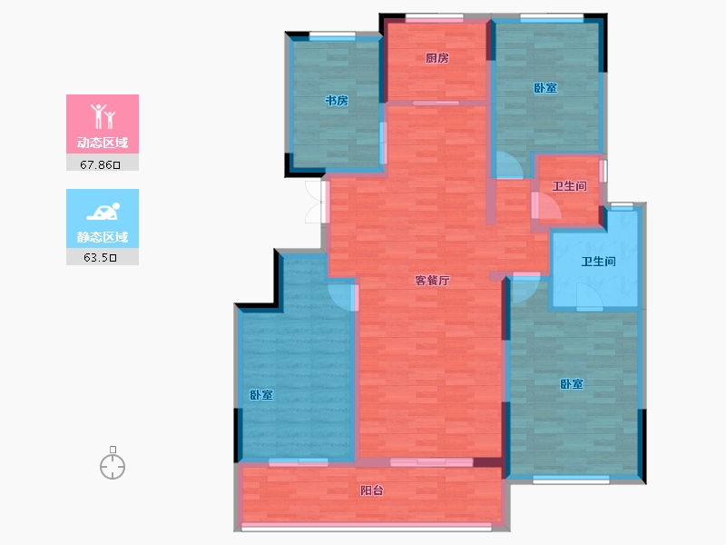 江苏省-常州市-绿城江南里-117.72-户型库-动静分区