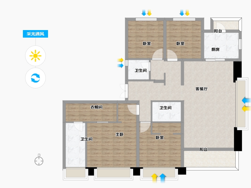 陕西省-西安市-奥园和悦府-135.03-户型库-采光通风