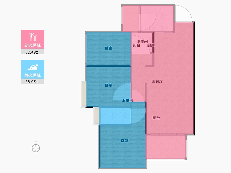 四川省-德阳市-正成南庭-85.00-户型库-动静分区