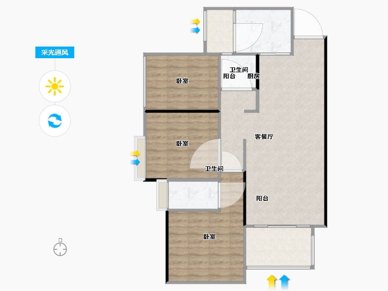 四川省-德阳市-正成南庭-85.00-户型库-采光通风