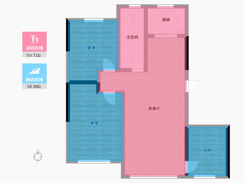 辽宁省-盘锦市-林海景天·林翠苑-79.86-户型库-动静分区