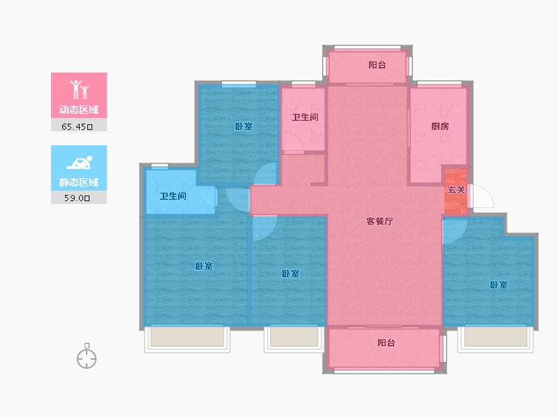 江苏省-徐州市-光明·泉城熙悦-114.00-户型库-动静分区