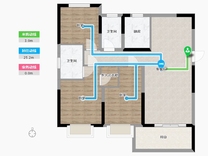 江苏省-无锡市-龙运天城宝龙世家-96.00-户型库-动静线