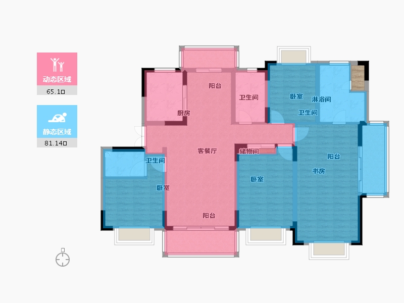 江苏省-南京市-胜科星洲府-132.00-户型库-动静分区