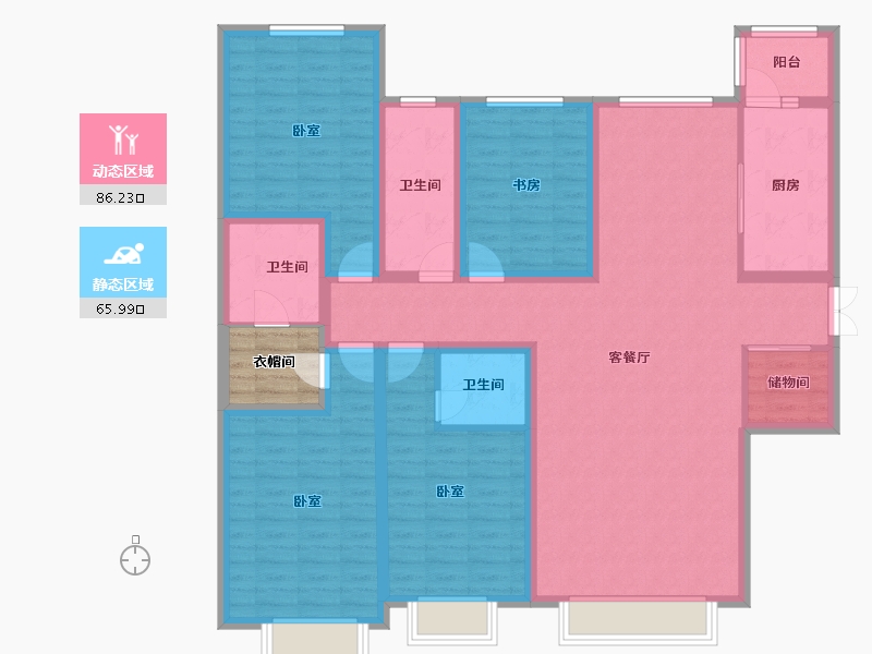 甘肃省-兰州市-中广宜景湾郡城-139.52-户型库-动静分区