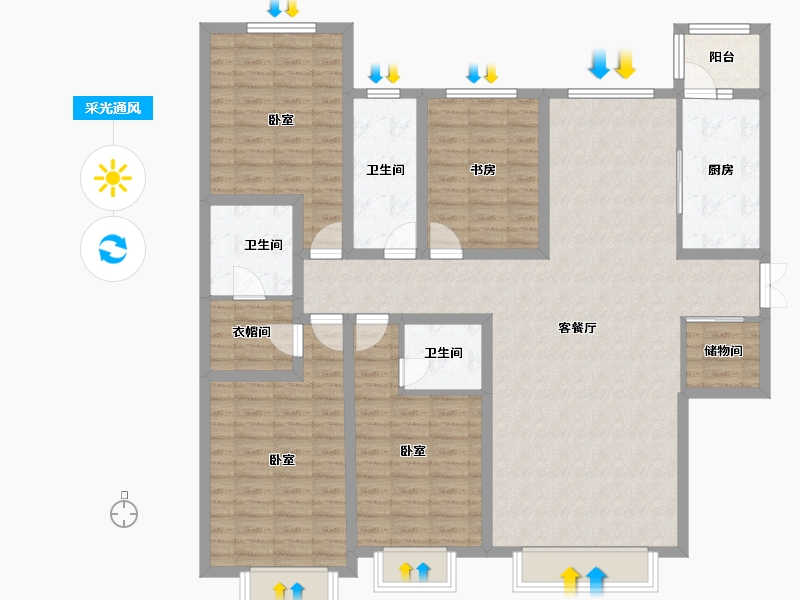 甘肃省-兰州市-中广宜景湾郡城-139.52-户型库-采光通风