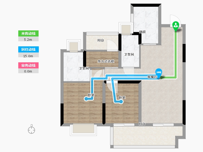 江苏省-苏州市-华润红橡花园-88.01-户型库-动静线