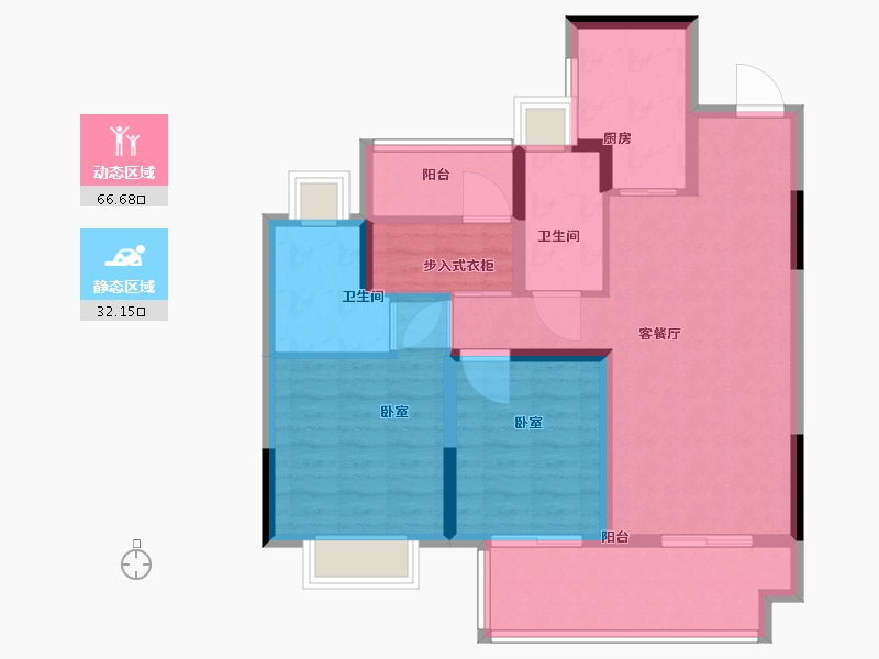 江苏省-苏州市-华润红橡花园-88.01-户型库-动静分区