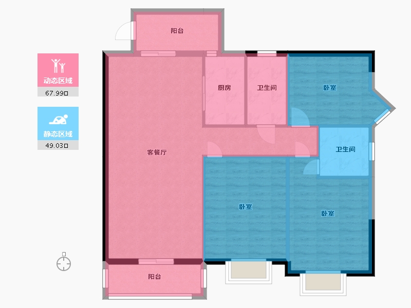 广西壮族自治区-玉林市-御林华府-106.90-户型库-动静分区