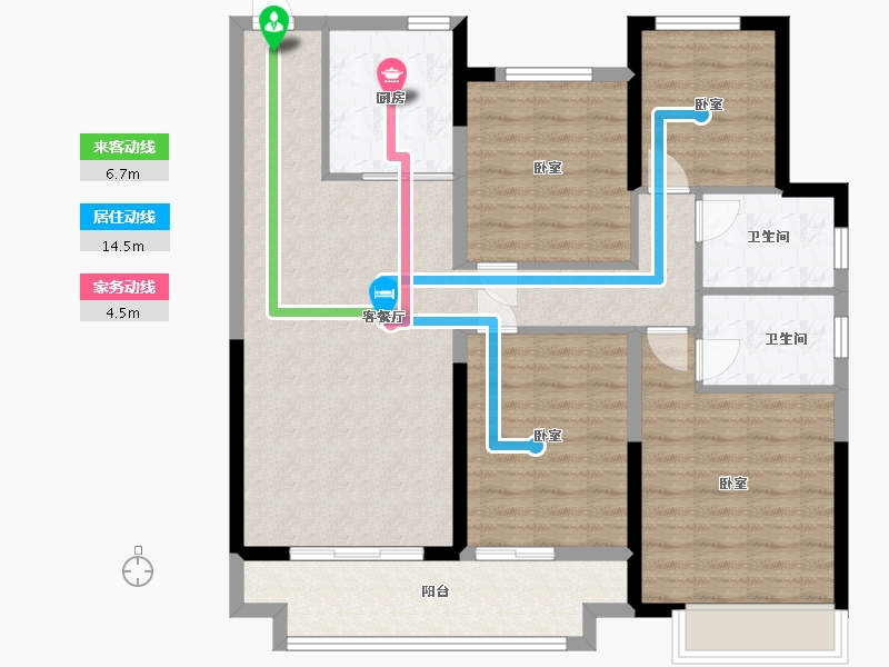 江苏省-常州市-中梁金科启宸-102.00-户型库-动静线