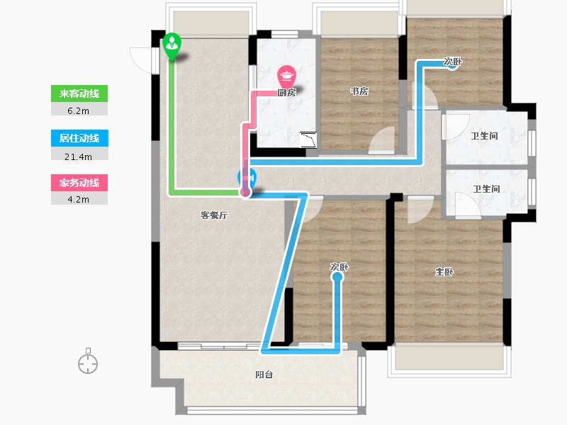 江苏省-徐州市-珍宝岛雍景和府-106.00-户型库-动静线