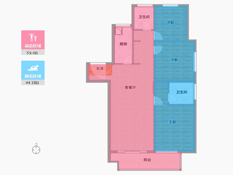 江苏省-南京市-璟悦名邸-93.58-户型库-动静分区